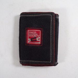 Paco Denim Society Black & Red Tri-Fold Hip Hop Wallet